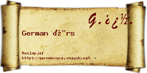 German Örs névjegykártya