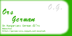 ors german business card